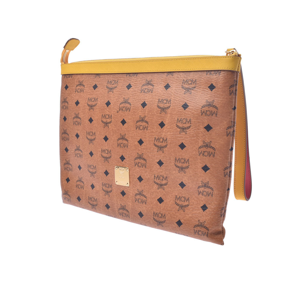 Mcm Clutch Calfskin Yellow Cognac Bag Carl Craig Collaboration